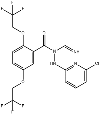 N-([2-(6-CHLORO-2-PYRIDINYL)HYDRAZINO]METHYLENE)-2,5-BIS(2,2,2-TRIFLUOROETHOXY)BENZENECARBOXAMIDE 结构式