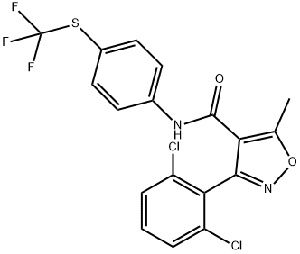 (3-(2,6-DICHLOROPHENYL)-5-METHYLISOXAZOL-4-YL)-N-(4-(TRIFLUOROMETHYLTHIO)PHENYL)FORMAMIDE 结构式