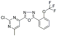 2-(2-CHLORO-6-METHYLPYRIMIDIN-4-YL)-5-[2-(TRIFLUOROMETHOXY)PHENYL]-1,3,4-OXADIAZOLE 结构式