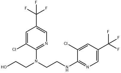 2-[[3-CHLORO-5-(TRIFLUOROMETHYL)-2-PYRIDINYL](2-([3-CHLORO-5-(TRIFLUOROMETHYL)-2-PYRIDINYL]AMINO)ETHYL)AMINO]-1-ETHANOL 结构式