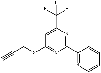 2-PROPYNYL 2-(2-PYRIDINYL)-6-(TRIFLUOROMETHYL)-4-PYRIMIDINYL SULFIDE 结构式