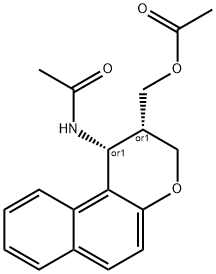 [1-(ACETYLAMINO)-2,3-DIHYDRO-1H-BENZO[F]CHROMEN-2-YL]METHYL ACETATE 结构式