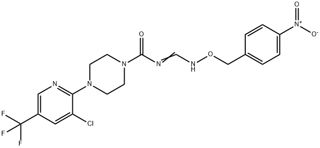 4-[3-CHLORO-5-(TRIFLUOROMETHYL)-2-PYRIDINYL]-N-(([(4-NITROBENZYL)OXY]AMINO)METHYLENE)TETRAHYDRO-1(2H)-PYRAZINECARBOXAMIDE 结构式