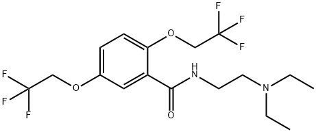 N-[2-(DIETHYLAMINO)ETHYL]-2,5-BIS(2,2,2-TRIFLUOROETHOXY)BENZENECARBOXAMIDE 结构式