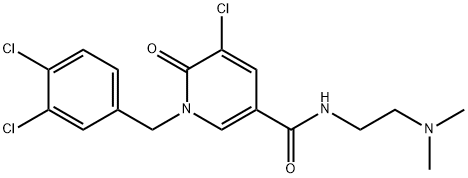 5-CHLORO-1-(3,4-DICHLOROBENZYL)-N-[2-(DIMETHYLAMINO)ETHYL]-6-OXO-1,6-DIHYDRO-3-PYRIDINECARBOXAMIDE 结构式