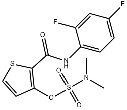 2-[(2,4-DIFLUOROANILINO)CARBONYL]-3-THIENYL-N,N-DIMETHYLSULFAMATE 结构式