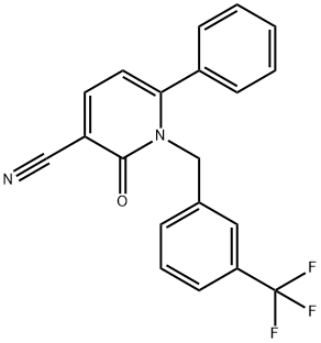 2-OXO-6-PHENYL-1-[3-(TRIFLUOROMETHYL)BENZYL]-1,2-DIHYDRO-3-PYRIDINECARBONITRILE 结构式