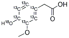 HOMOVANILLIC ACID (RING-13C6, 4-HYDROXY-18O) 结构式