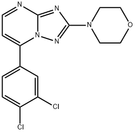 7-(3,4-DICHLOROPHENYL)-2-MORPHOLINO[1,2,4]TRIAZOLO[1,5-A]PYRIMIDINE 结构式