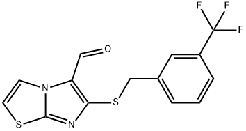 6-((3-(三氟甲基)苄基)硫代)咪唑并[2,1-B]噻唑-5-甲醛 结构式