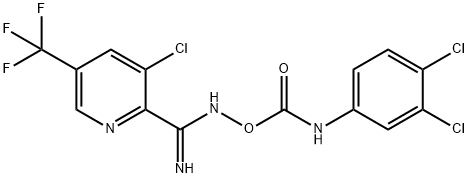 3-CHLORO-N'-([(3,4-DICHLOROANILINO)CARBONYL]OXY)-5-(TRIFLUOROMETHYL)-2-PYRIDINECARBOXIMIDAMIDE 结构式
