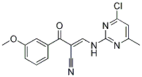 3-[(4-CHLORO-6-METHYLPYRIMIDIN-2-YL)AMINO]-2-(3-METHOXYBENZOYL)ACRYLONITRILE 结构式