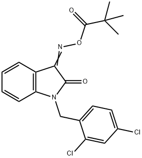 1-(2,4-DICHLOROBENZYL)-3-([(2,2-DIMETHYLPROPANOYL)OXY]IMINO)-1,3-DIHYDRO-2H-INDOL-2-ONE 结构式