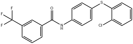 N-(4-[(2-CHLOROPHENYL)SULFANYL]PHENYL)-3-(TRIFLUOROMETHYL)BENZENECARBOXAMIDE 结构式