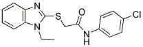 N-(4-CHLOROPHENYL)-2-[(1-ETHYL-1H-BENZIMIDAZOL-2-YL)THIO]ACETAMIDE 结构式