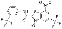 7-NITRO-5-(TRIFLUOROMETHYL)-2-([3-(TRIFLUOROMETHYL)ANILINO]CARBONYL)-1,3-BENZOTHIAZOL-3-IUM-3-OLATE 结构式