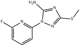 1-(6-FLUORO-2-PYRIDINYL)-3-(METHYLSULFANYL)-1H-1,2,4-TRIAZOL-5-AMINE 结构式