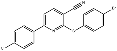 2-((4-溴苯基)硫代)-6-(4-氯苯基)烟腈 结构式