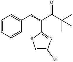 2-(4-HYDROXY-1,3-THIAZOL-2-YL)-4,4-DIMETHYL-1-PHENYL-1-PENTEN-3-ONE 结构式