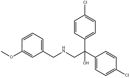 1,1-BIS(4-CHLOROPHENYL)-2-[(3-METHOXYBENZYL)AMINO]-1-ETHANOL 结构式