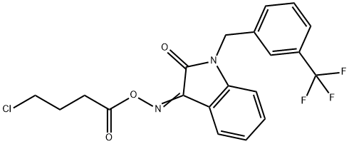 3-([(4-CHLOROBUTANOYL)OXY]IMINO)-1-[3-(TRIFLUOROMETHYL)BENZYL]-1,3-DIHYDRO-2H-INDOL-2-ONE 结构式
