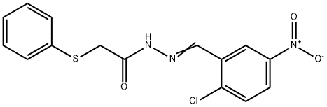 N'-[(2-CHLORO-5-NITROPHENYL)METHYLENE]-2-(PHENYLSULFANYL)ACETOHYDRAZIDE 结构式