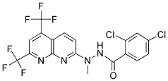 N'-[5,7-BIS(TRIFLUOROMETHYL)[1,8]NAPHTHYRIDIN-2-YL]-2,4-DICHLORO-N'-METHYLBENZENECARBOHYDRAZIDE 结构式