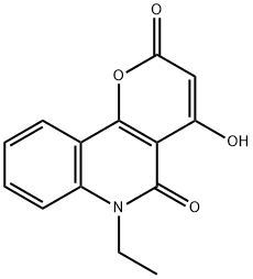 6-ETHYL-4-HYDROXY-2H-PYRANO[3,2-C]QUINOLINE-2,5(6H)-DIONE 结构式