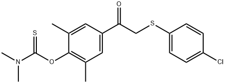 O-(4-(2-[(4-CHLOROPHENYL)SULFANYL]ACETYL)-2,6-DIMETHYLPHENYL) N,N-DIMETHYLCARBAMOTHIOATE 结构式