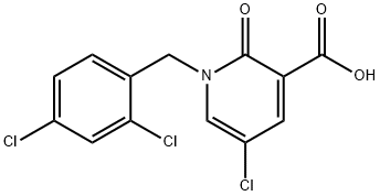 5-氯-1-(2,4-二氯苄基)-2-氧代-1,2-二氢吡啶-3-羧酸 结构式