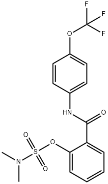 N,N-DIMETHYL(2-([4-(TRIFLUOROMETHOXY)ANILINO]CARBONYL)PHENYL)SULFAMATE 结构式