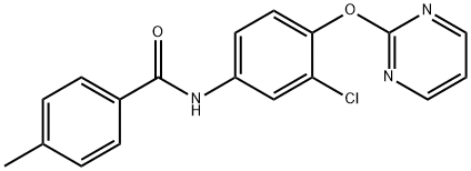 N-[3-CHLORO-4-(2-PYRIMIDINYLOXY)PHENYL]-4-METHYLBENZENECARBOXAMIDE 结构式