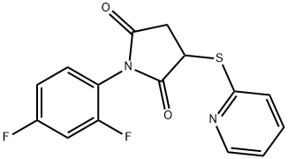 1-(2,4-DIFLUOROPHENYL)-3-(2-PYRIDINYLSULFANYL)DIHYDRO-1H-PYRROLE-2,5-DIONE 结构式