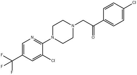 1-(4-CHLOROPHENYL)-2-(4-[3-CHLORO-5-(TRIFLUOROMETHYL)-2-PYRIDINYL]PIPERAZINO)-1-ETHANONE 结构式