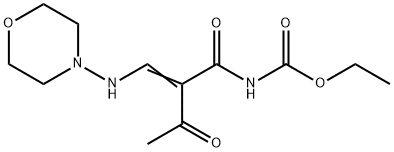 ETHYL N-[2-ACETYL-3-(MORPHOLINOAMINO)ACRYLOYL]CARBAMATE 结构式