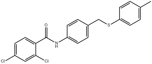 2,4-DICHLORO-N-(4-([(4-METHYLPHENYL)SULFANYL]METHYL)PHENYL)BENZENECARBOXAMIDE 结构式