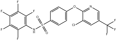 4-([3-CHLORO-5-(TRIFLUOROMETHYL)-2-PYRIDINYL]OXY)-N-(2,3,4,5,6-PENTAFLUOROPHENYL)BENZENESULFONAMIDE 结构式