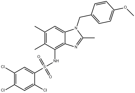 2,4,5-TRICHLORO-N-[1-(4-METHOXYBENZYL)-2,5,6-TRIMETHYL-1H-1,3-BENZIMIDAZOL-4-YL]BENZENESULFONAMIDE 结构式