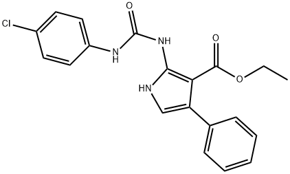 ETHYL 2-([(4-CHLOROANILINO)CARBONYL]AMINO)-4-PHENYL-1H-PYRROLE-3-CARBOXYLATE 结构式