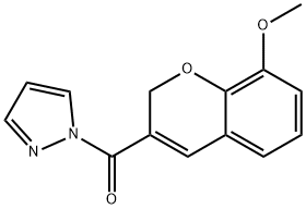 (8-METHOXY-2H-CHROMEN-3-YL)(1H-PYRAZOL-1-YL)METHANONE 结构式
