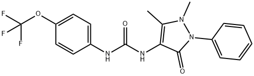 1-(1,5-二甲基-3-氧代-2-苯基-2,3-二氢-1H-吡唑-4-基)-3-(4-(三氟甲氧基)苯基)脲 结构式