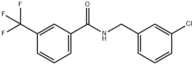 N-(3-CHLOROBENZYL)-3-(TRIFLUOROMETHYL)BENZENECARBOXAMIDE 结构式