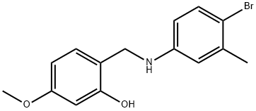 2-[(4-BROMO-3-METHYLANILINO)METHYL]-5-METHOXYBENZENOL 结构式