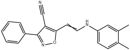 5-[2-(3,4-DIMETHYLANILINO)VINYL]-3-PHENYL-4-ISOXAZOLECARBONITRILE 结构式