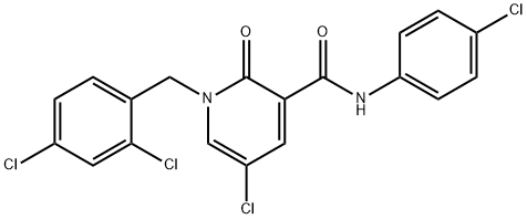 5-CHLORO-N-(4-CHLOROPHENYL)-1-(2,4-DICHLOROBENZYL)-2-OXO-1,2-DIHYDRO-3-PYRIDINECARBOXAMIDE 结构式