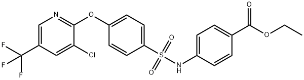 Ethyl 4-([(4-([3-chloro-5-(trifluoromethyl)-2-pyridinyl]oxy)phenyl)sulfonyl]amino)benzenecarboxylate 结构式