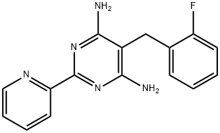 5-(2-FLUOROBENZYL)-2-(2-PYRIDINYL)-4,6-PYRIMIDINEDIAMINE 结构式