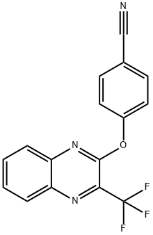 4-([3-(Trifluoromethyl)-2-quinoxalinyl]oxy)benzenecarbonitrile 结构式