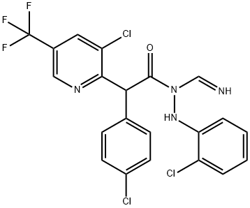 2-(4-CHLOROPHENYL)-N-([2-(2-CHLOROPHENYL)HYDRAZINO]METHYLENE)-2-[3-CHLORO-5-(TRIFLUOROMETHYL)-2-PYRIDINYL]ACETAMIDE 结构式