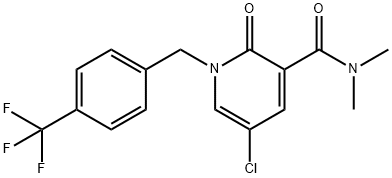 5-CHLORO-N,N-DIMETHYL-2-OXO-1-[4-(TRIFLUOROMETHYL)BENZYL]-1,2-DIHYDRO-3-PYRIDINECARBOXAMIDE 结构式